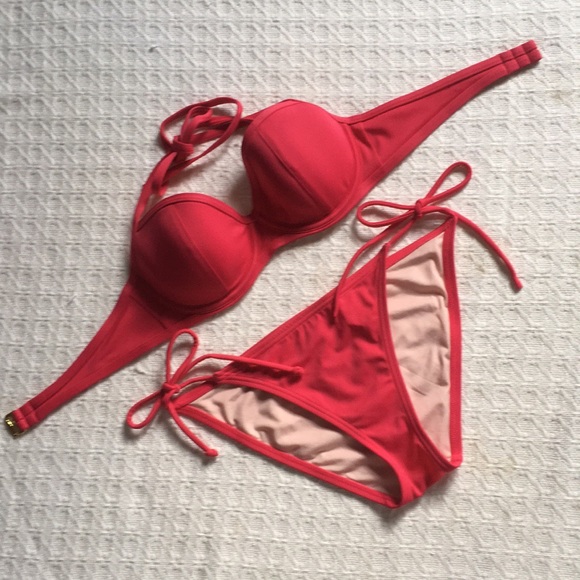 Victoria's Secret Other - CORAL STRING TIE BIKINI VICTORIA SECRET LINED